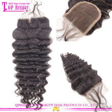 Qingdao factory supply remy lace front closure 100% brazilian Human hair lace closure with baby hair